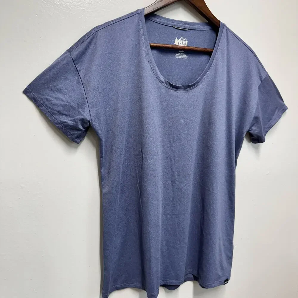 REI Co-op Womens Large Athletic Shirt Short Sleeve Performance Top Purple